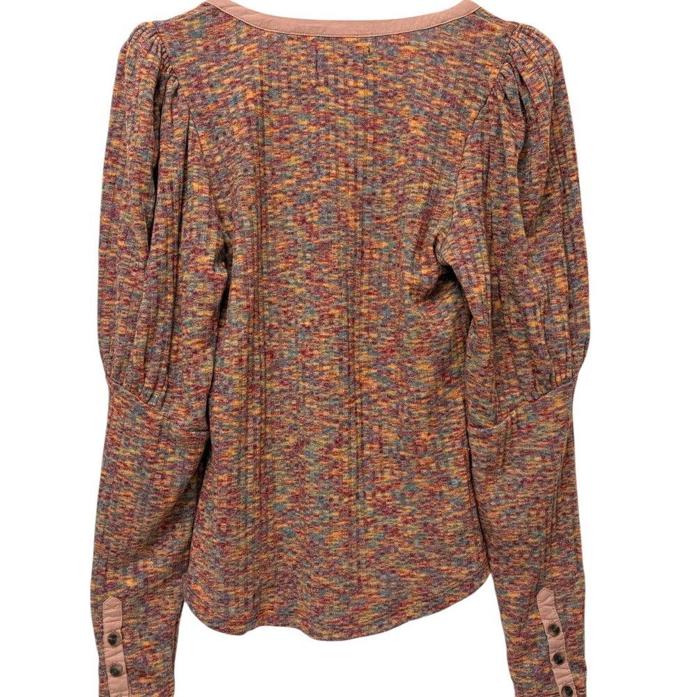 By Anthropologie Puff Sleeve Knit Henley Top Sz Small Preowned - Picture 6 of 9